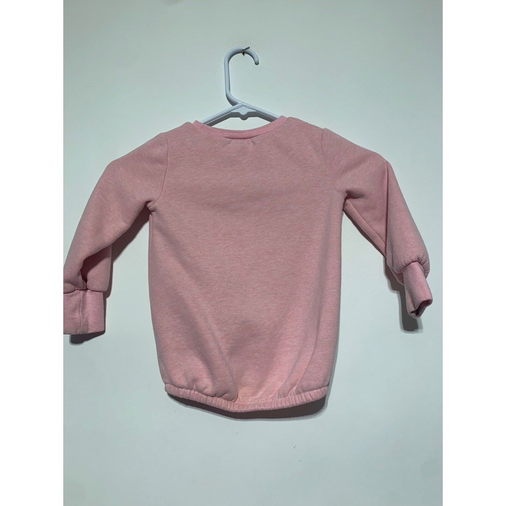 Nike Girl Size 2T Pink Logo Long Sleeve Pullover Crewneck Sweater - Picture 2 of 9